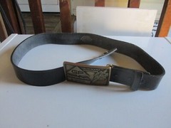 Vintage Brass Belt Buckle & Belt Georgia-Pacific Chlor Operations USA Made