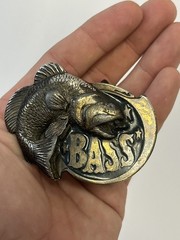 Bass Fishing Belt Buckle Western Great American Buckles USA Serial #531 1981 RAR