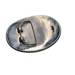 Men&rsquo;s Silver Tone Oval Belt Buckle Rope Edge