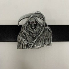 Red Enamel Grim Reaper Skull Belt Buckle Gurtelschnalle Boucle de ceinture