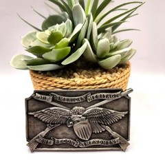Western Patriotic Second Amendment Gun Rights K-156 Belt Buckle Vinegarroon Vtg