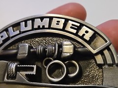 PROFESSIONAL PLUMBER PIPE WRENCH Metal Belt Buckle