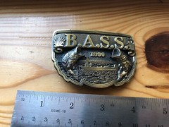 Vintage Bass Anglers Sportsman Society (B.A.S.S.) Belt Buckle/NS 1990