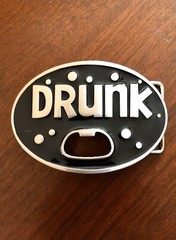 Drunk Funny Alcohol Bar Joke With Bottle Opener Metal Unisex Men’s Belt Buckle