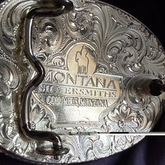 Montana Silversmiths Sterling Silver Plate Initial J Western Belt Buckle Oval