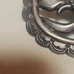 Vintage, Native American Southwestern belt Buckle. 935 Sterling.