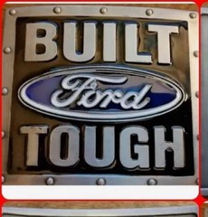 FORD TRUCKS « BUILT TOUGH » 3 1/4&Prime; Wide Logo Metal/Enamel BELT BUCKLE