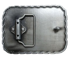 Dont Tread On Me Gun Belt Buckle 3.5 Inch Wide Pewter Tone Black Enamel #M-14