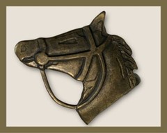 Vtg Horse Head W/Bridle Belt Buckle-Made In Italy – 2½ x 2¼” – 100% Zinc – NWT