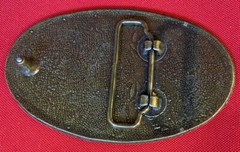 COCA-COLA COKE COCA COLA SODA POP FOUNTIAN DRINK 5 CENT BROWN OVAL BELT BUCKLE