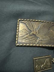 1970s vintage EAGLE belt buckle WESTERN american BRASS cowboy AMERICAN