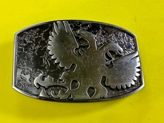 Eagle Phoenix Bird Spreading Wings Multi Layer Silver Color Belt Buckle