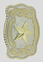 Vintage Lone Star Belt Buckle Texas Cowboy Gold Silver Metal Western Rodeo Men