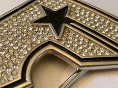 Vintage TRAVIS BARKER BLINK 182 Stars and Straps F Rhinestone Belt Buckle Punk