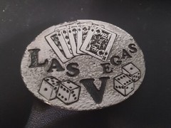 Fabulous Nevada Belt Buckle Dice Cards Poker Las Vegas Reno