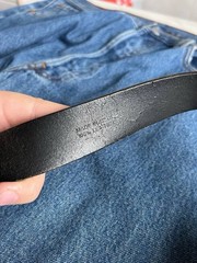 Vintage 90s Dolce & Gabbana Black Leather Belt Chunky Steel Buckle D&G JEANS Y2K