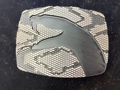 Snake Head On Snake Skin Pattern Chrome Brand Vintage Belt Buckle