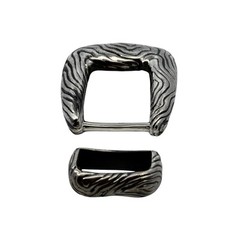 Tiffany & Co Ladies Wood Grain Fashion Belt Buckle Sterling Silver Estate TIF877