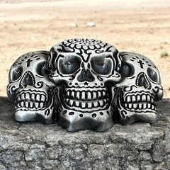 Skull Belt Buckle Cowboy Western for Men Motorcycle buckle For 1-1/2&Prime; Wide Belt