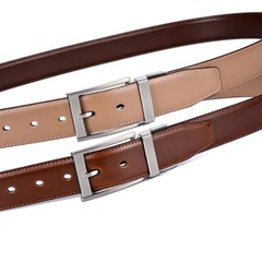beltox fine Men Belt Genuine Leather with Anti-scratch Buckle 34-36, Brown