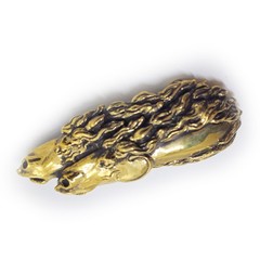 Horses Couple Running Brass Belt Buckle