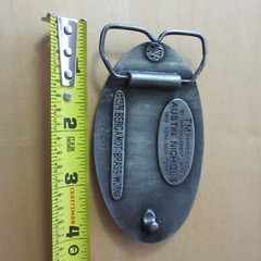 Oval 1974 vintage Bergamot WILD TURKEY pewter J-168 bourbon 3 7/8&Prime; x 2 1/8&Prime; old