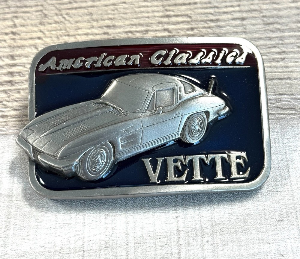VTG CHEVY CORVETTE AMERICAN CLASSICS VETTE BUCKLE BA-135 GREAT CONDITION
