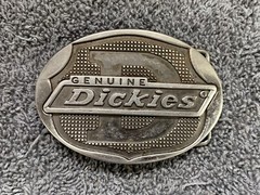 Genuine Dickies Raised Lettering Company Logo Metal Color Belt Buckle