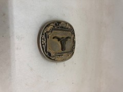 Vintage Longhorn Belt Buckle Metal Cow Steer Distressed Western