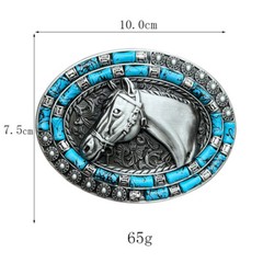 Men&rsquo;s Western Cowboy Motorcycle Riding with Horse Skin Buckle