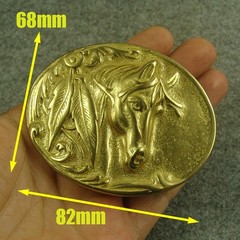 Heavy duty Brass “ Horse ” Belt Buckles For 1.5&Prime; Oval Plate Pin Buckle Z216