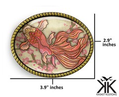 Koi Fish Belt Buckle – Traditional Japanese Tattoo Handmade Artisan – 734-BO