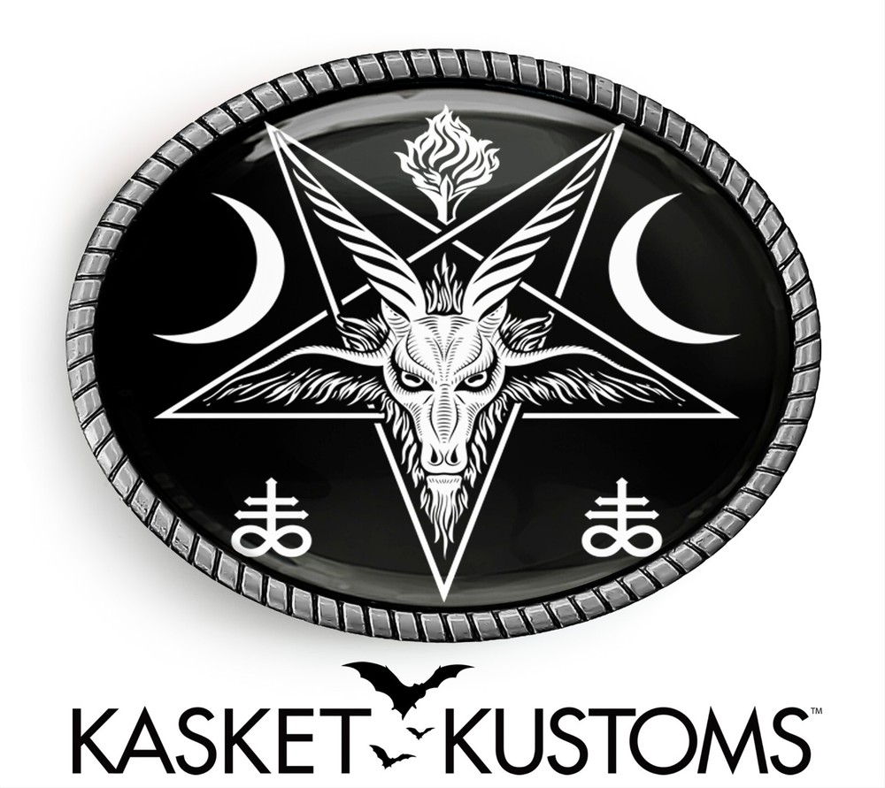 Baphomet Pentagram Belt Buckle – Satanic Leviathan Cross Artisan Buckle – 964