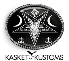 Baphomet Pentagram Belt Buckle – Satanic Leviathan Cross Artisan Buckle – 964