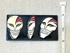 Black Enamel Skull Mask Belt Buckle Gothic Punk Anime Style Fits 1.5” Belt