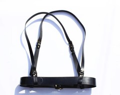 CHINESE ARMY PLA ARMED MILITARY TACTICAL OFFICER LEATHER BELT AND SUSPENDERS SET