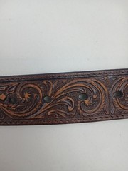 Nocona Silver Tone Western Cross Turquoise Inlay Rectangular Large Belt Buckle