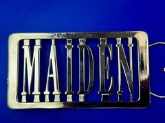 Iron Maiden Music Rock Band 70s 80s Silver Block Letters Belt Buckle