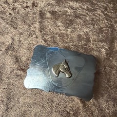 Vintage Rockmount Denver Colorado Nickel Silver Horse Head Western Belt Buckle
