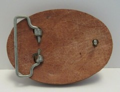 Leather Belt Buckle with Rope Trim Western Rodeo Cowboy Bull
