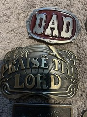 Brass And Pewter Belt Buckles