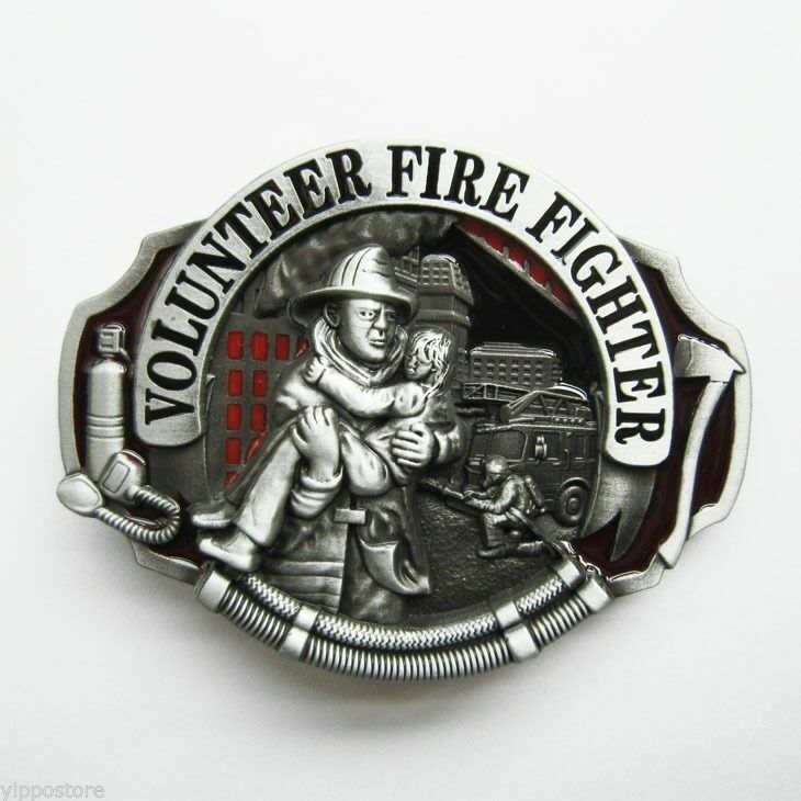 Fire Department Volunteer Firefighter Metal Belt Buckle