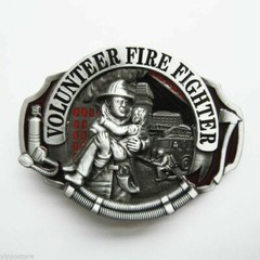 Fire Department Volunteer Firefighter Metal Belt Buckle
