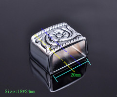 Western Style Engraved and Silver Plated Decorative Belt Buckle Fits 20mm Strap