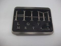 HIM Love Metal Black Belt Buckle 3.5&Prime; x 2.5&Prime; Fits 1.75&Prime; Belt