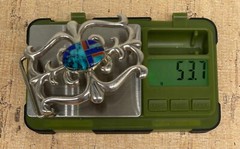 Sterling Silver Sand Cast Turquoise Belt Buckle by FL Begay (Navajo) 53g