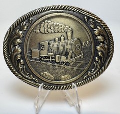 Steam Engine Train Belt Buckle Locomotive Vintage