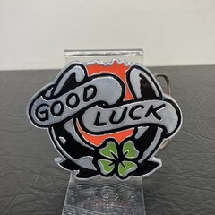 Sailor Jerry Vintage GOOD LUCK Belt Buckle HTF Horseshoe Clover St. Patrick’s