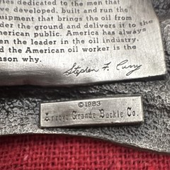 Arroyo Grande Buckle Co. Vintage 1984 American Oil Worker Belt Buckle LE 812