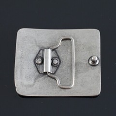 Designer belt buckle removable buckle dark silver for 4 cm leather belt